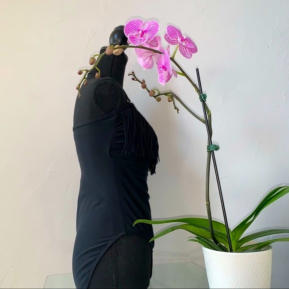 Boston Proper Black Fringe One-Piece Swimsuit - Picture 5 of 6